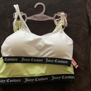 NWT 2 Juicy Couture bras white & pale green Med.